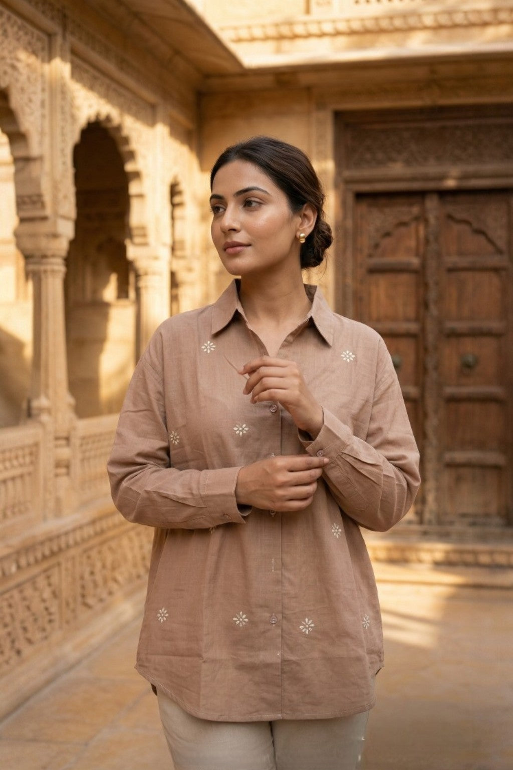 BAGH-E-JAIPUR EMBROIDERED SHIRT