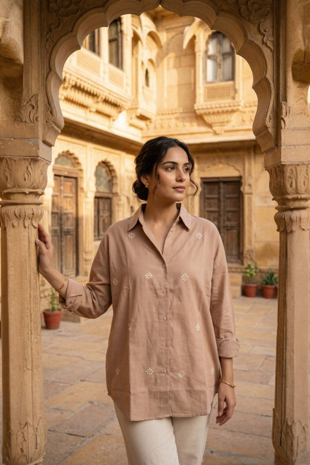 BAGH-E-JAIPUR EMBROIDERED SHIRT
