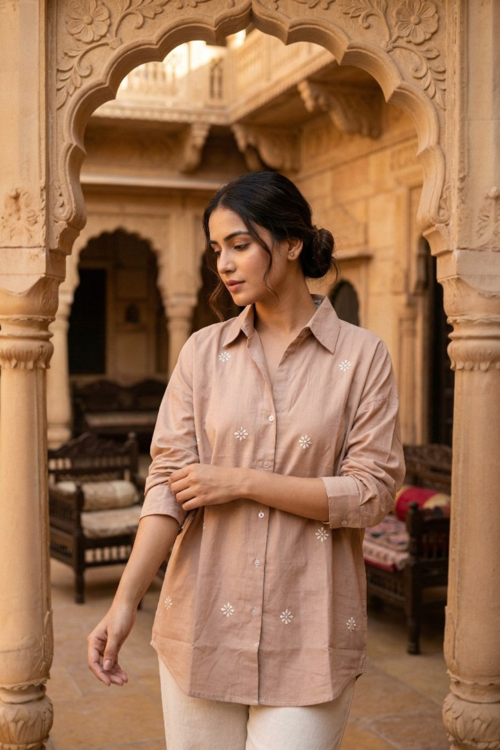 BAGH-E-JAIPUR EMBROIDERED SHIRT