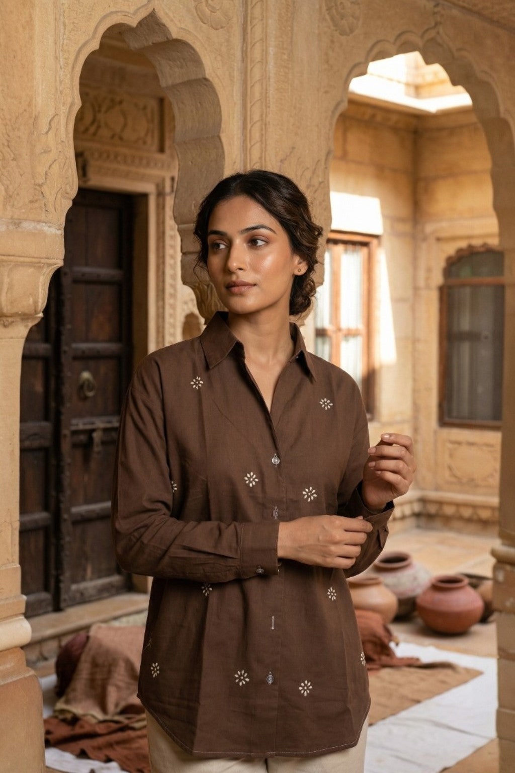 JHAROKHA EMBROIDERED SHIRT