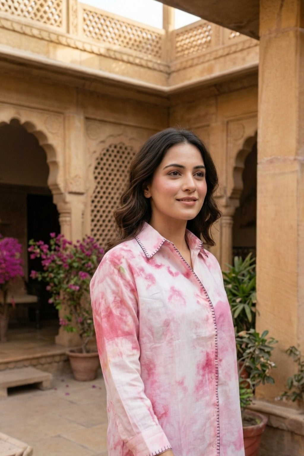 GULABI NAGARI EMBROIDERED SHIRT