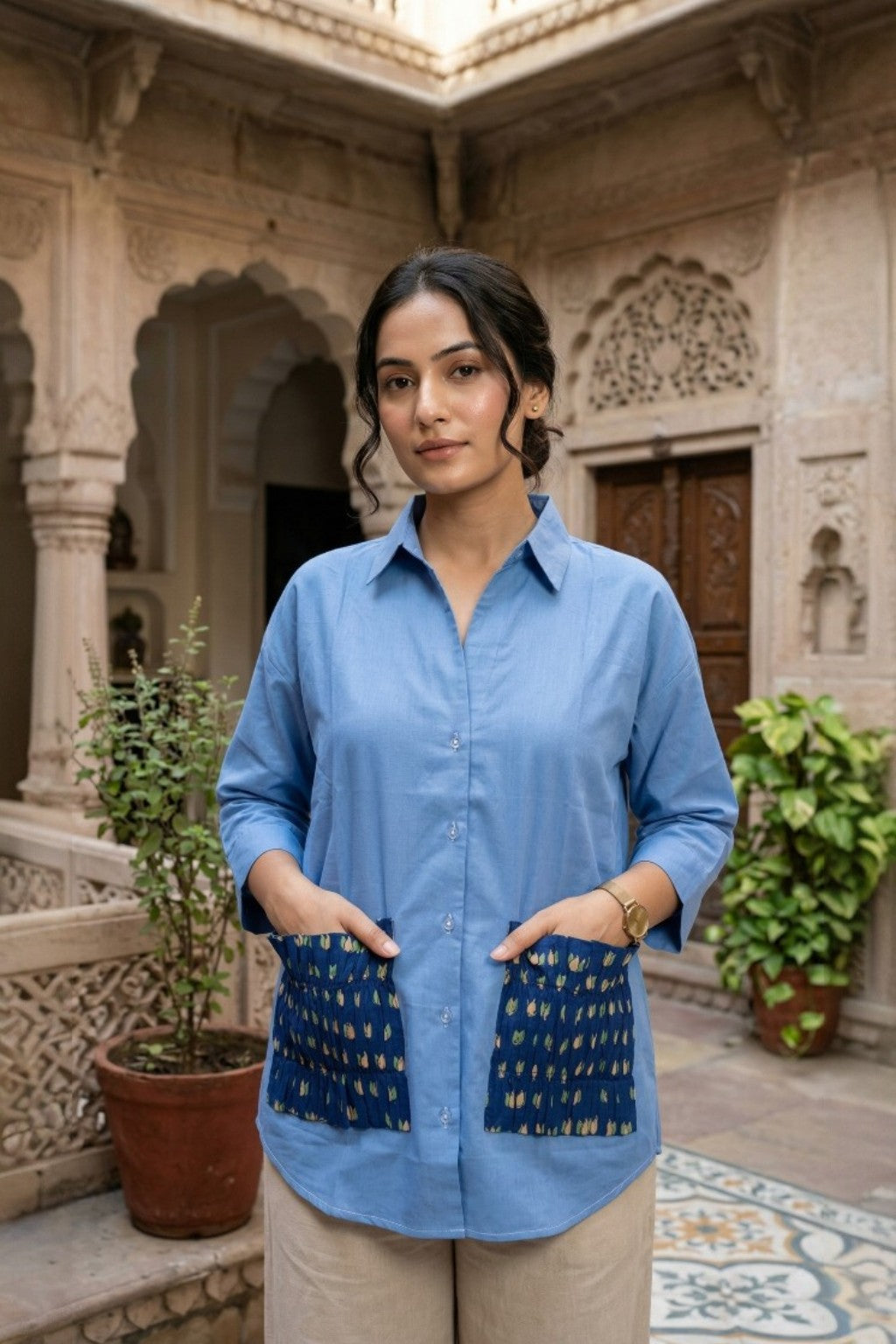 HAWA MAHAL EMBROIDERED SHIRT