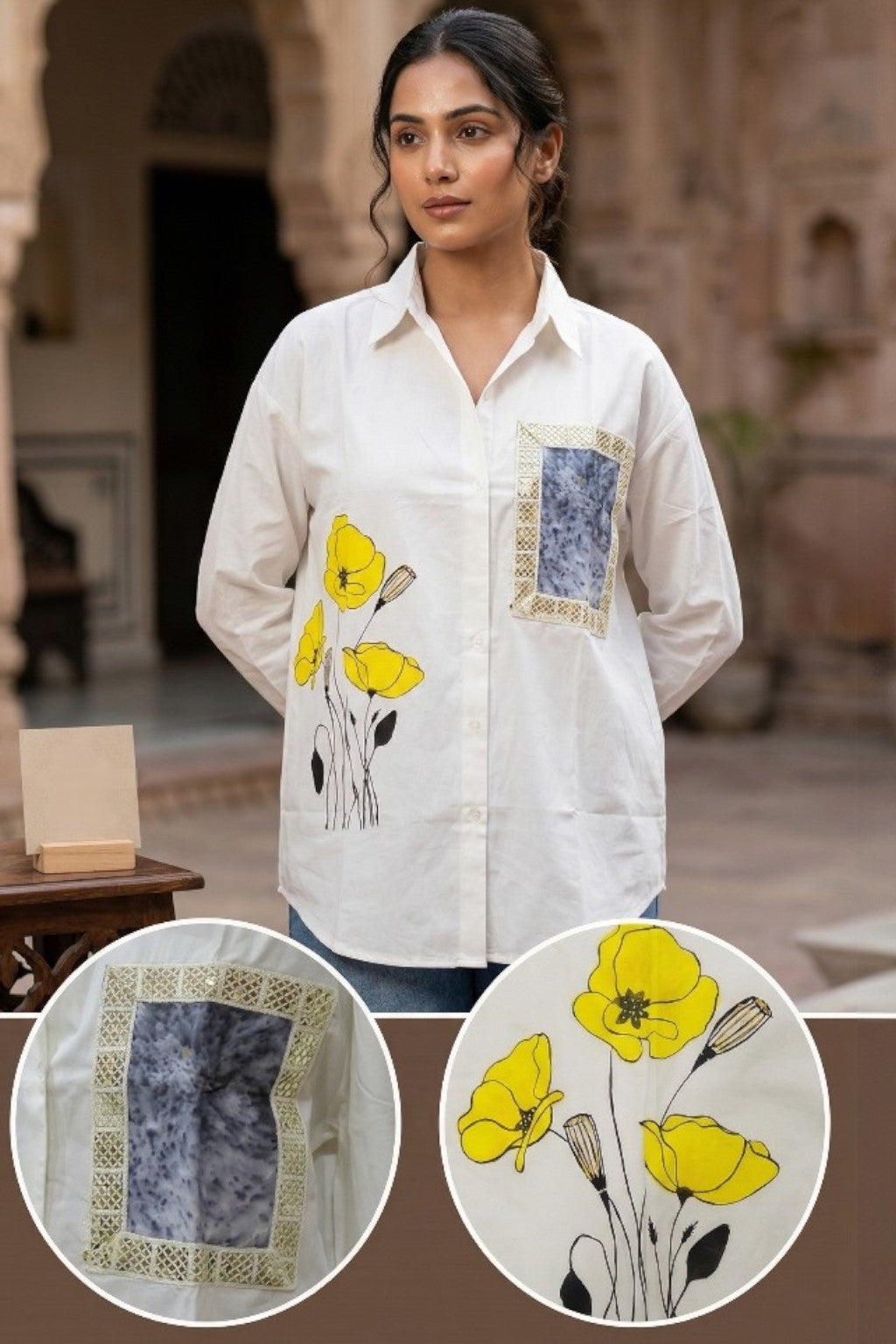 KESARIYA MEGH HAND PAINTED SHIRT