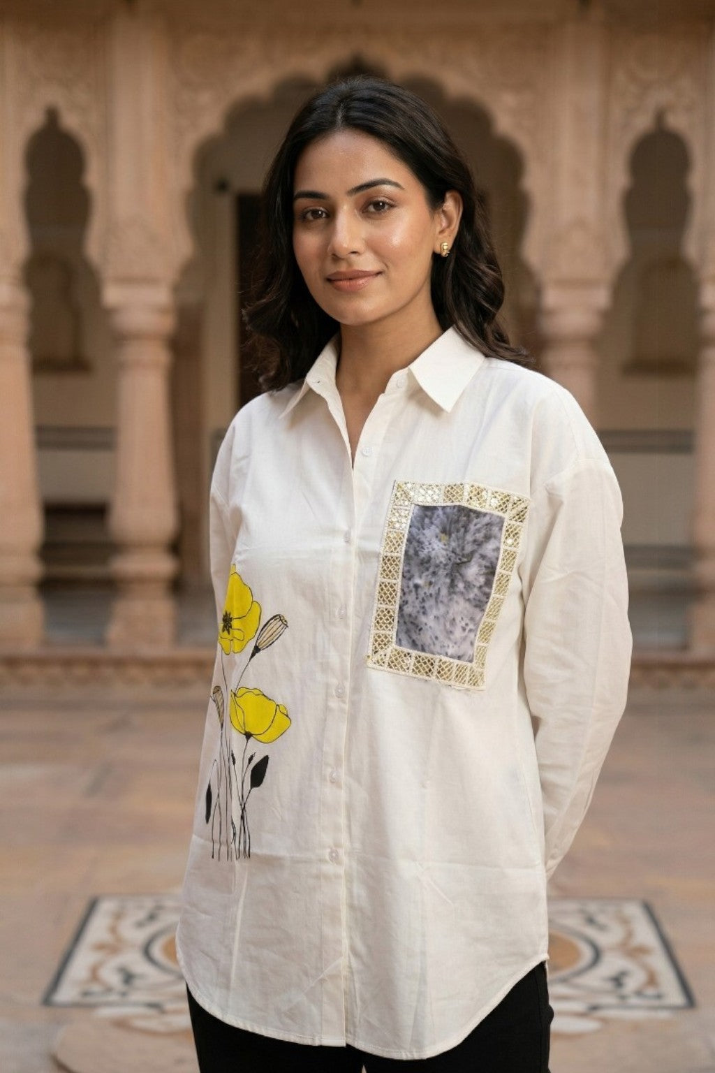 KESARIYA MEGH HAND PAINTED SHIRT