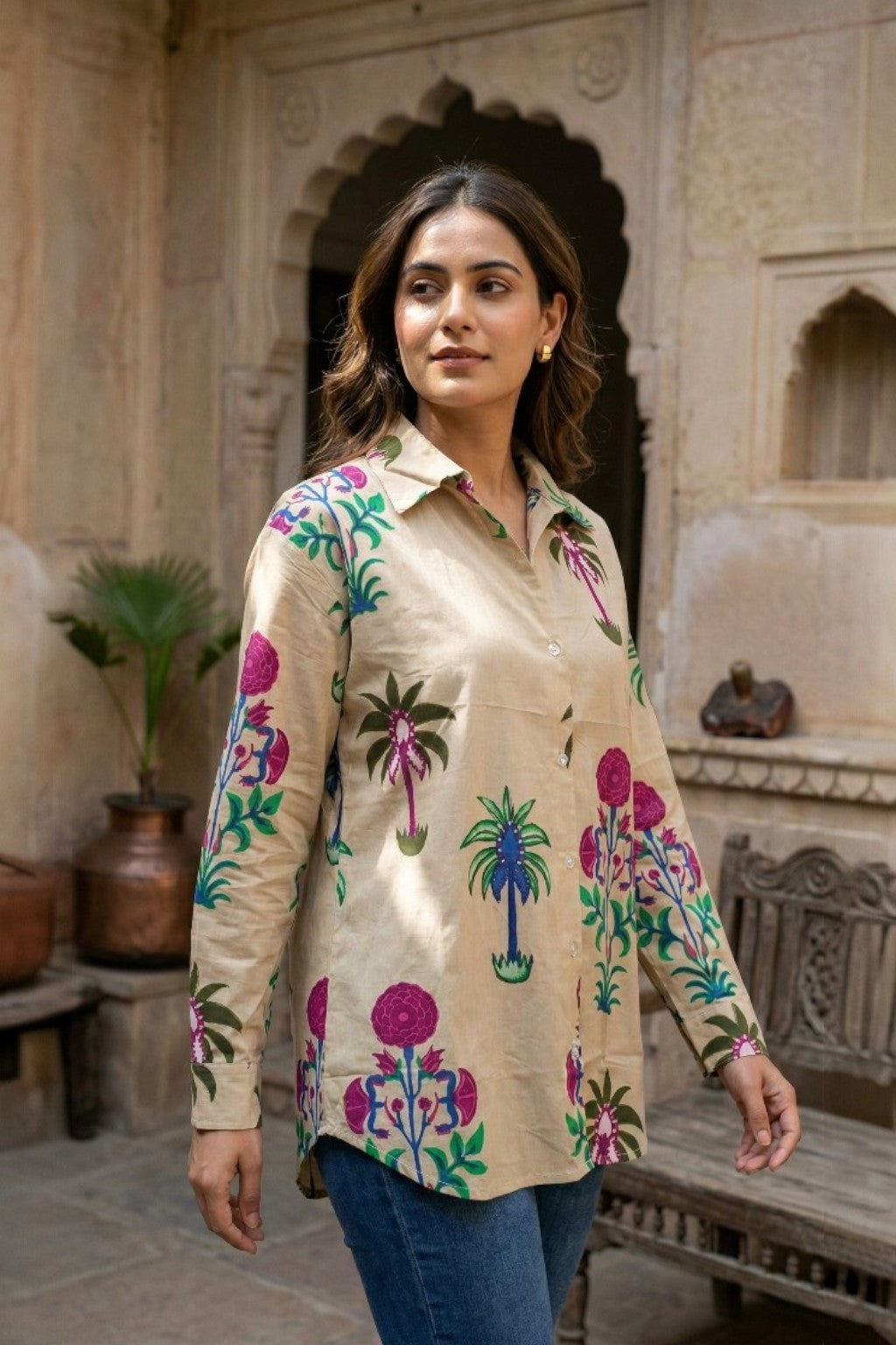 THE AMER PALM HANDBLOCK SHIRT