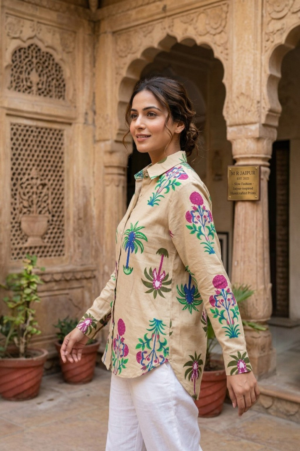 THE AMER PALM HANDBLOCK SHIRT