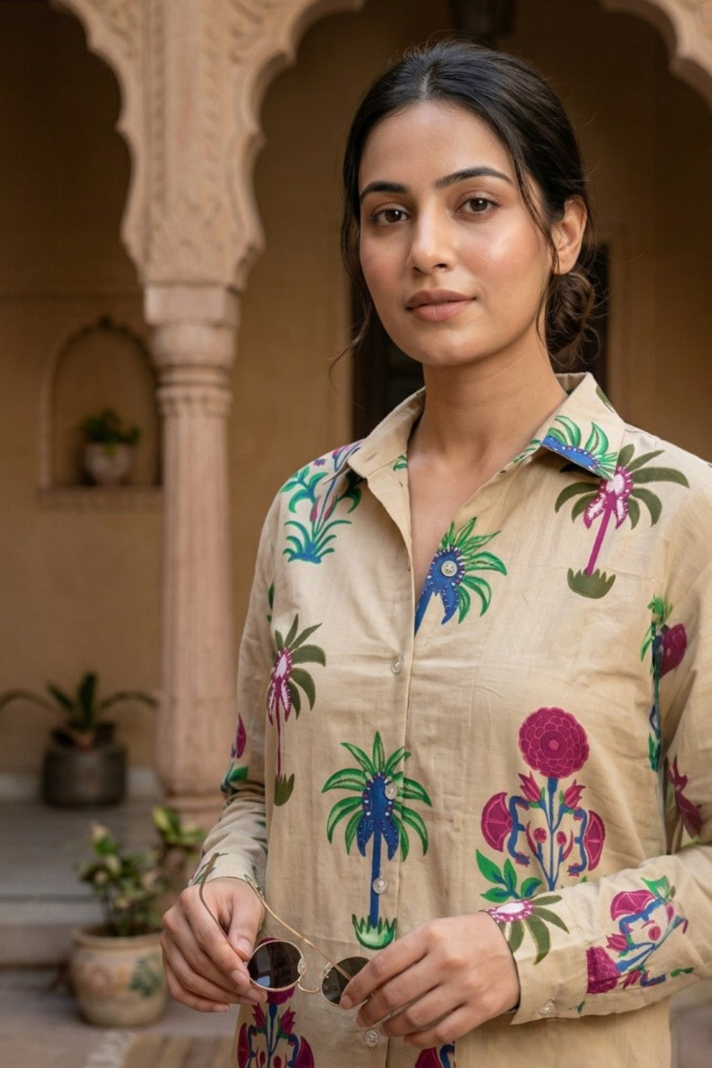THE AMER PALM HANDBLOCK SHIRT