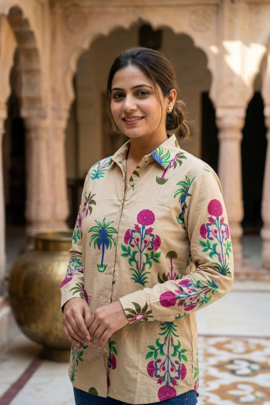 THE AMER PALM HANDBLOCK SHIRT