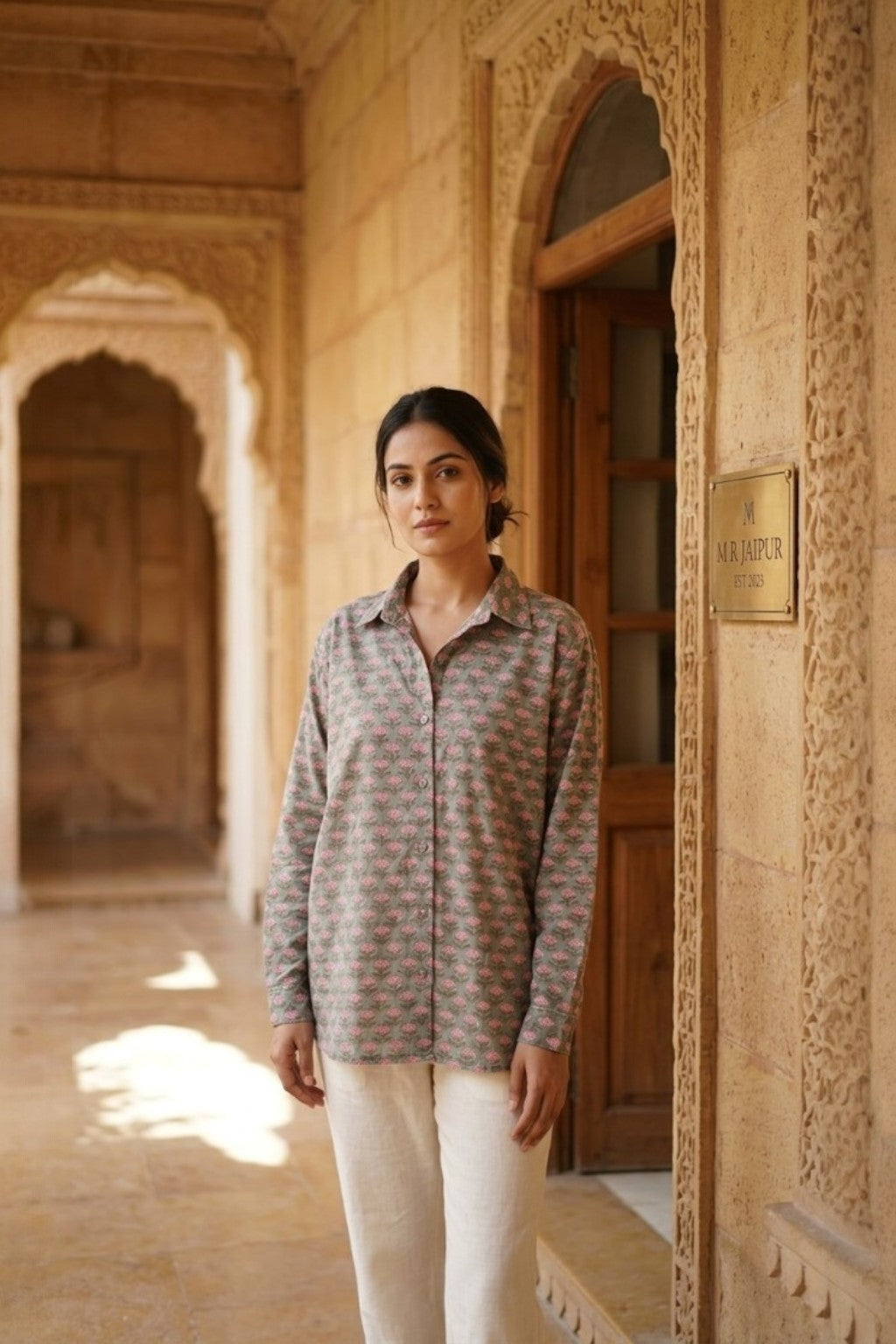 JAL MAHAL SAGE HANDBLOCK SHIRT