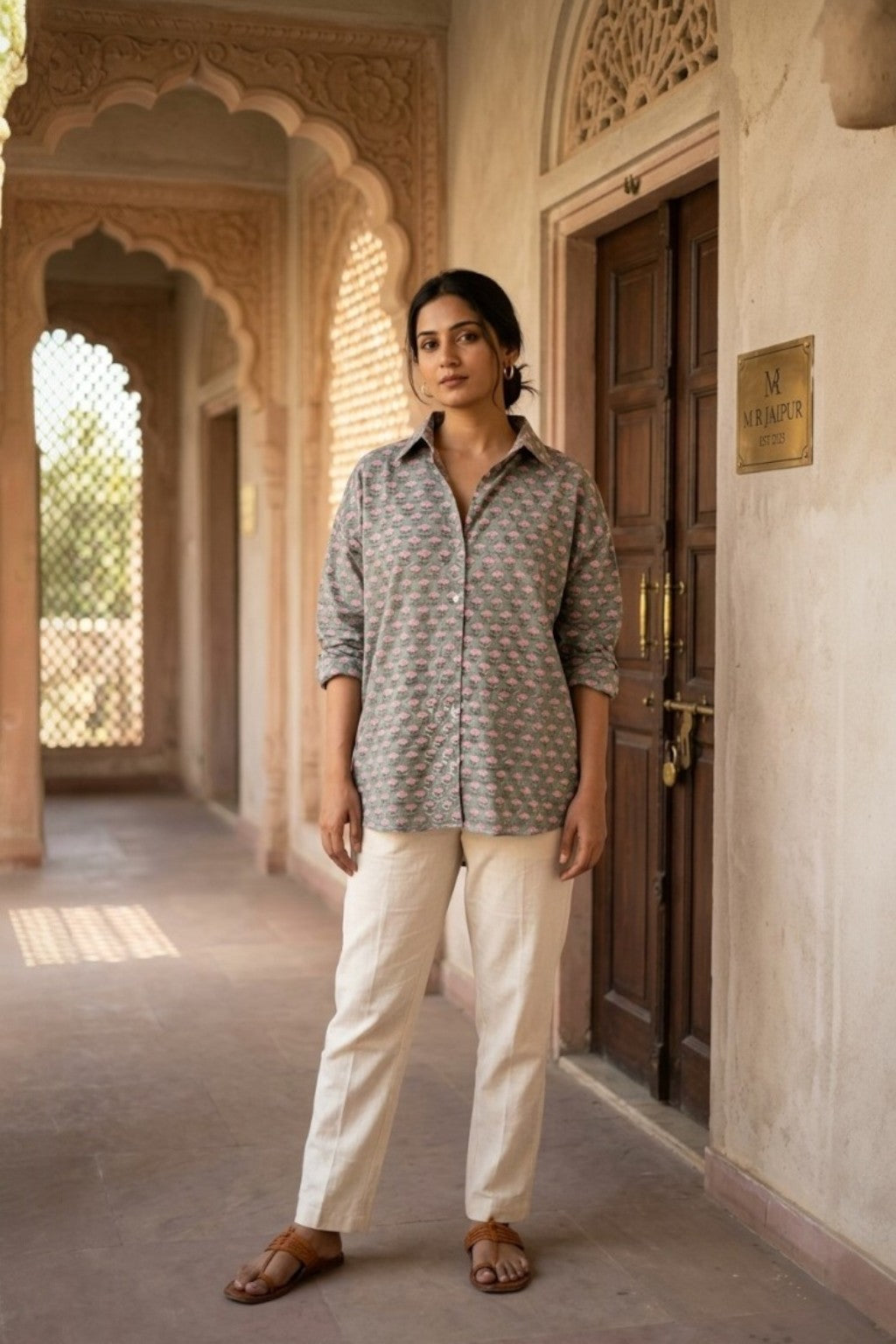 JAL MAHAL SAGE HANDBLOCK SHIRT