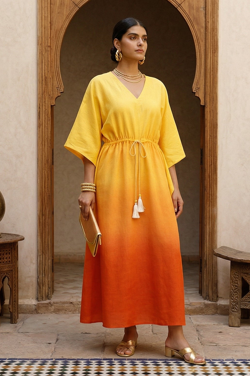BASANTI OMBRE KAFTAN
