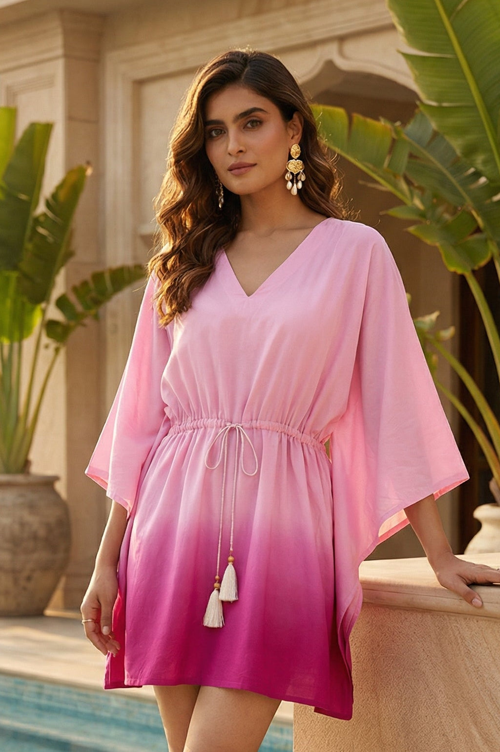 GULAABI OMBRE KAFTAN SHIRT