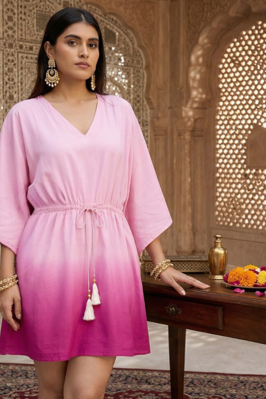 GULAABI OMBRE KAFTAN SHIRT