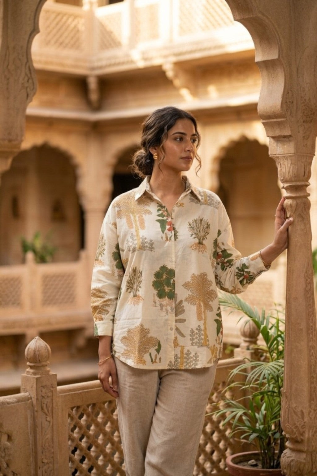SISODIA PALM HANDBLOCK SHIRT