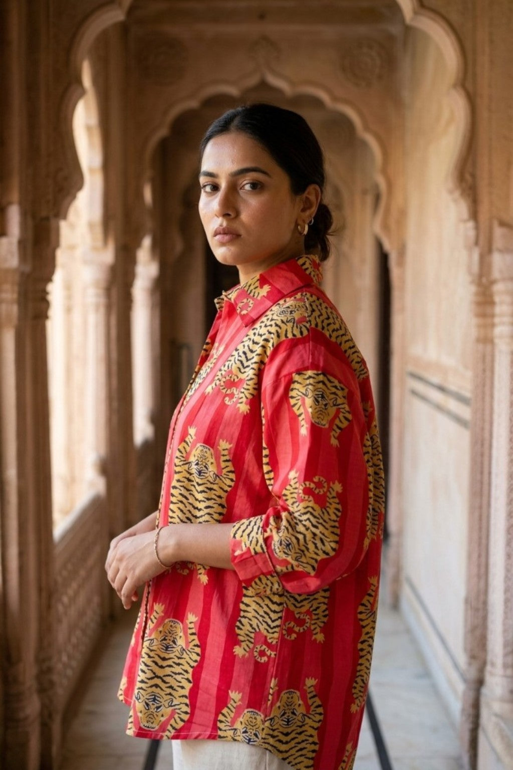 RANTHAMBORE TIGER HANDBLOCK SHIRT