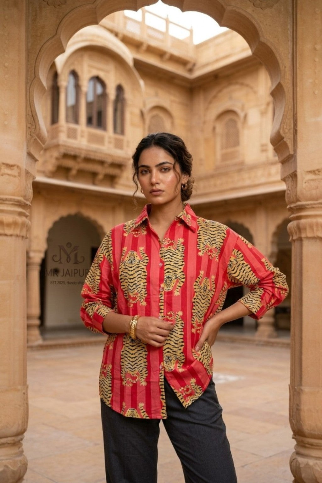 RANTHAMBORE TIGER HANDBLOCK SHIRT